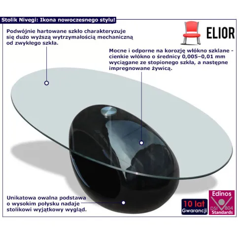 Nowoczesny stolik Nivegi 4X czarny