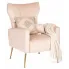 Beżowy fotel uszak na nóżkach Hem