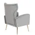 Szary fotel welurowy uszak Arit