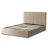 Beżowe lozko dwuosobowe z zagłówkiem 140x200 Ekar