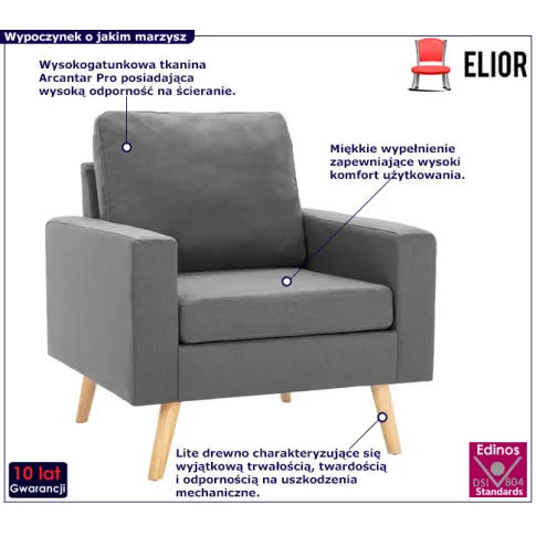 Skandynawski fotel wypoczynkowy Meriozi