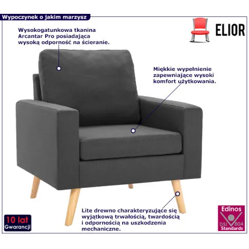  Szary tapicerowany fotel Meriozi