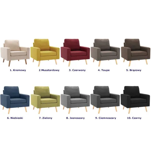 Dostępne kolory fotela wypoczynkowego Meriozi