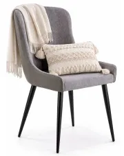 Popielate krzesło tapicerowane do salonu - Kisi w sklepie Edinos.pl