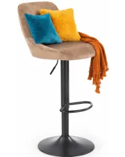 Beżowe krzesło barowe do wyspy z regulacją wysokości - Atazia w sklepie Edinos.pl