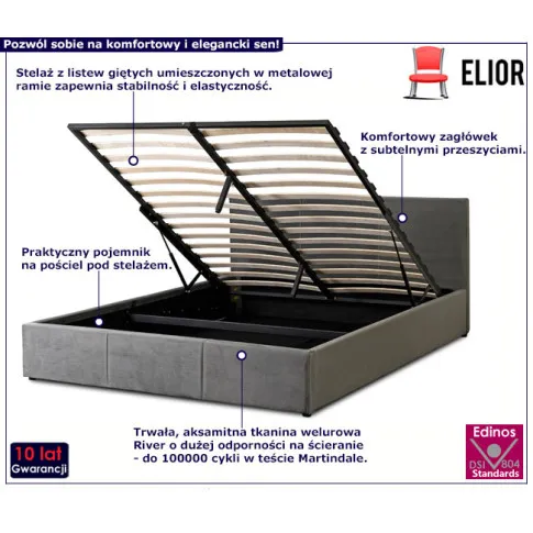 Nowoczesne łóżko z zagłówkiem 160x200 Erto