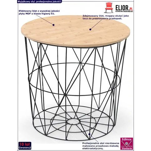 Fotografia Stolik do salonu Windsor - naturalny + czarny z kategorii Salon