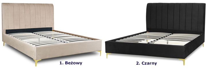 Beżowe łóżko małżeńskie glamour Frida