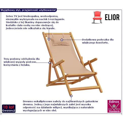 Sorrento leżak w kolorze taupe