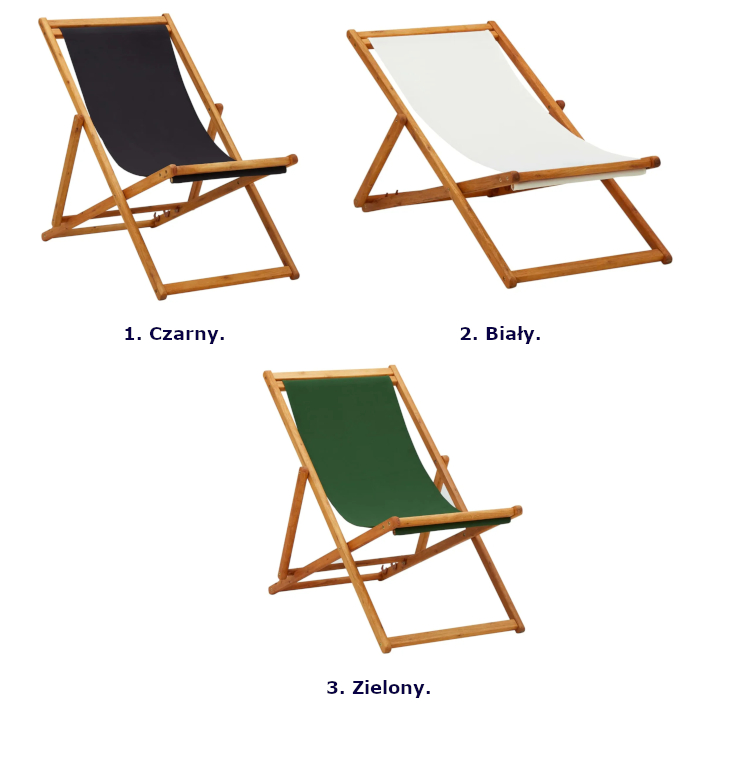 Wersje kolorystyczne leżaka Celesta