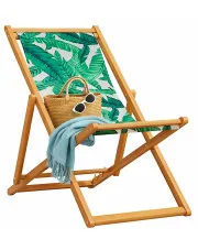 Składany leżak ogrodowy w liściasty wzór - Gladiola w sklepie Edinos.pl