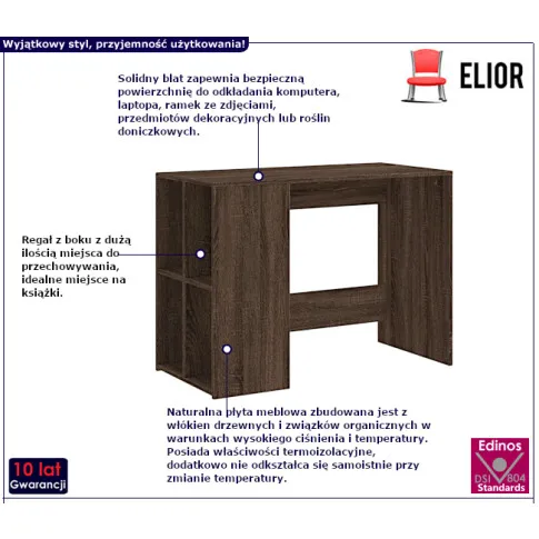 Falerna biurko w kolorze brązowego dębu