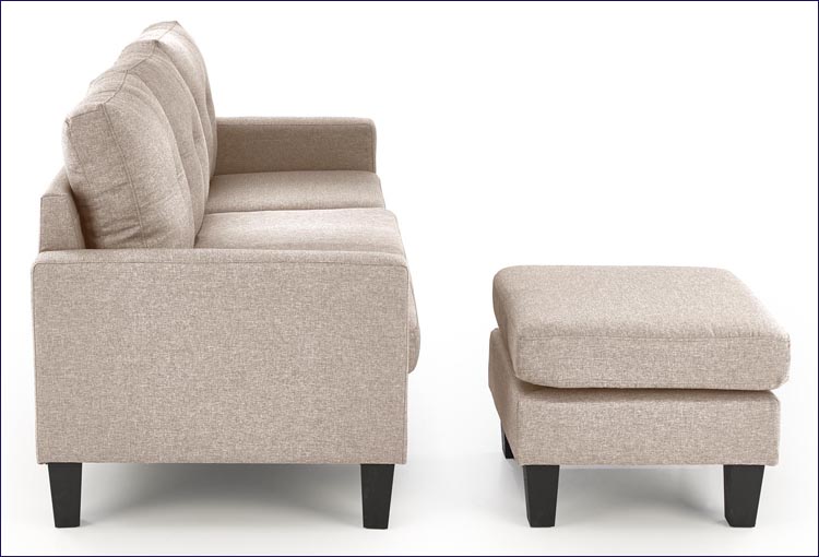 beżowa sofa z pufą Sagal