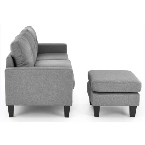 sofa popielata z dostawiana pufą Sagal