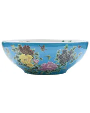 Ceramiczna umywalka nablatowa ze zdobieniami - Kiterio 3X w sklepie Edinos.pl