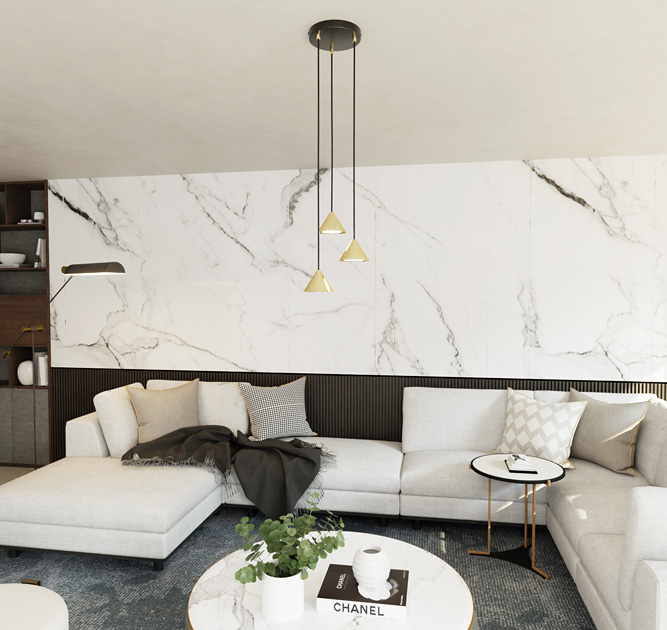 Nowoczesna czarno-złota lampa D129-Inord