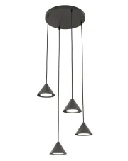 Czarna nowoczesna lampa wisząca nad wyspę - D130-Trilox w sklepie Edinos.pl