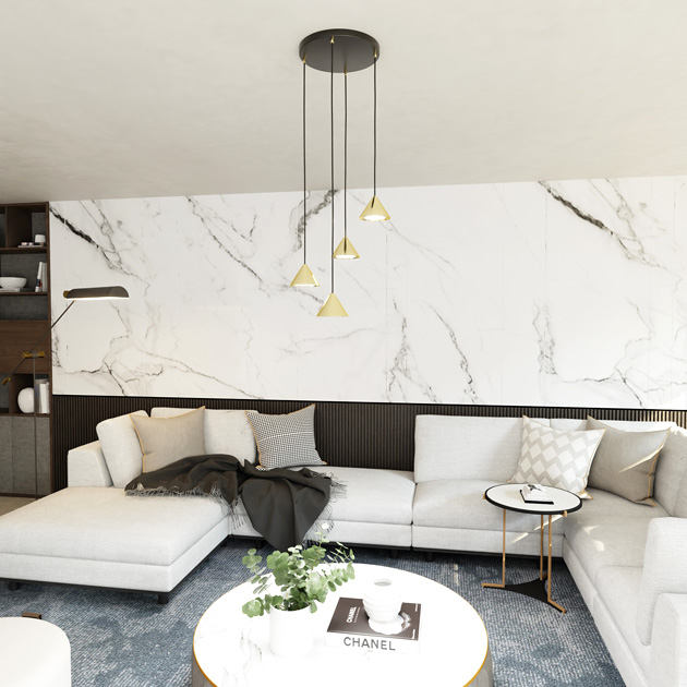 Nowoczesna czarna lampa wisząca H364-Moana