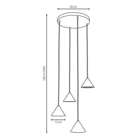 Wymiary nowoczesnej lampy D130 Trilox