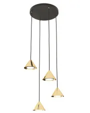 Czarno-złota nowoczesna lampa wisząca - D130-Trilox w sklepie Edinos.pl