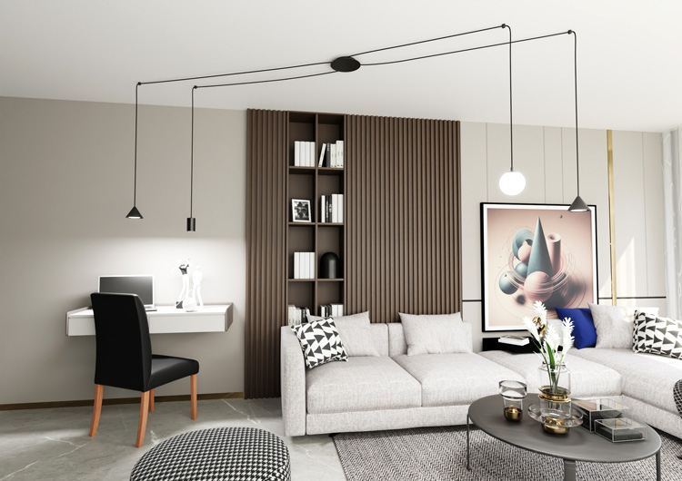 Nowoczesna czarna lampa wisząca L283-Santino