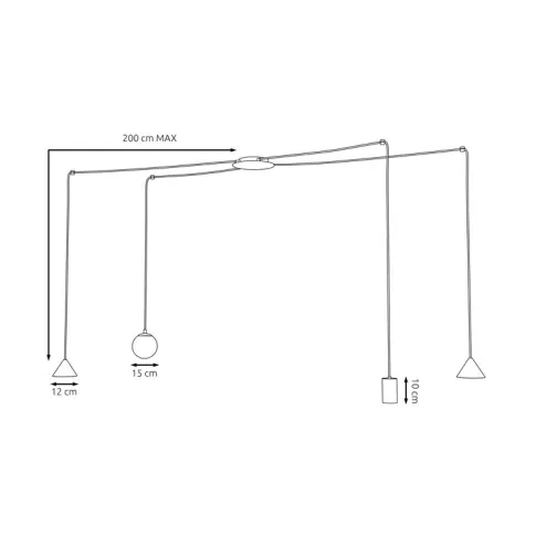 Wymiary lampy wiszącej D131 Ecruz