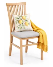 Drewniane krzesło z tapicerowanym siedziskiem dąb artisan + szary - Kensa 4X w sklepie Edinos.pl