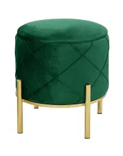 Pufa na złotych nóżkach do salonu - Cornel w sklepie Edinos.pl