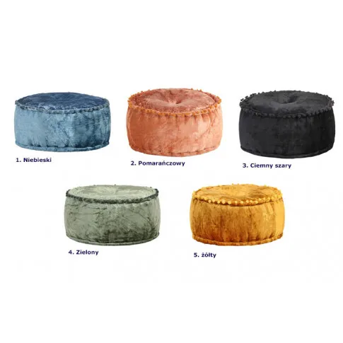 Szczegółowe zdjęcie nr 6 produktu Niebieska pufa tapicerowana do salonu - Zenuti