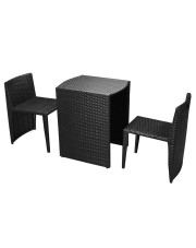 Minimalistyczny zestaw dwóch krzeseł i stołu na balkon - Zilo w sklepie Edinos.pl