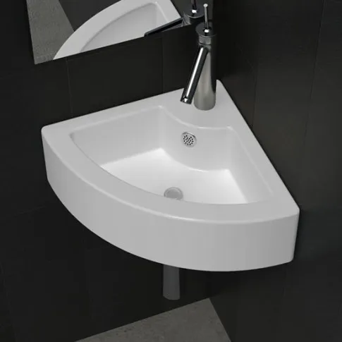 Prezentacja białej umywalki ceramiczne jRufev