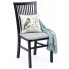 Drewniane krzesło tapicerowane do stołu czarny + szary - Kensa 4X