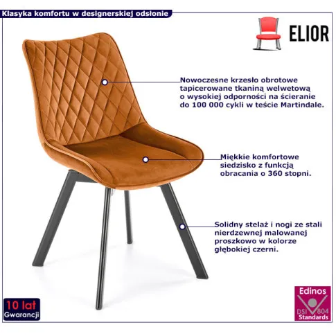 krzesło z funkcją obracania Elpo cynamon