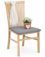 Klasyczne krzesło z welurowym siedziskiem dąb artisan + grafit - Sawma w sklepie Edinos.pl