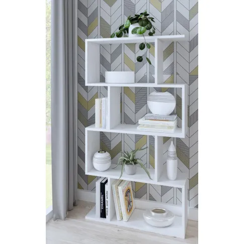 Szczegółowe zdjęcie nr 4 produktu Biały nowoczesny regał do salonu - Karli 3X