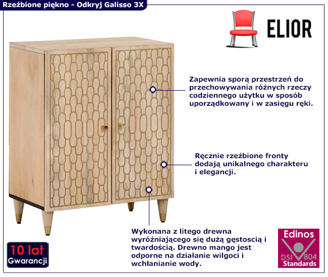 drewniana szafka do salonu Nolen 3X