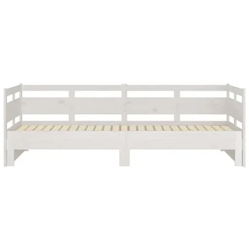 Szczegółowe zdjęcie nr 9 produktu Białe sosnowe łóżko rozsuwane 2x(90x200) cm - Givefi 4X