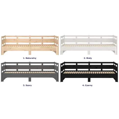 Szczegółowe zdjęcie nr 11 produktu Białe sosnowe łóżko rozsuwane 2x(90x200) cm - Givefi 4X