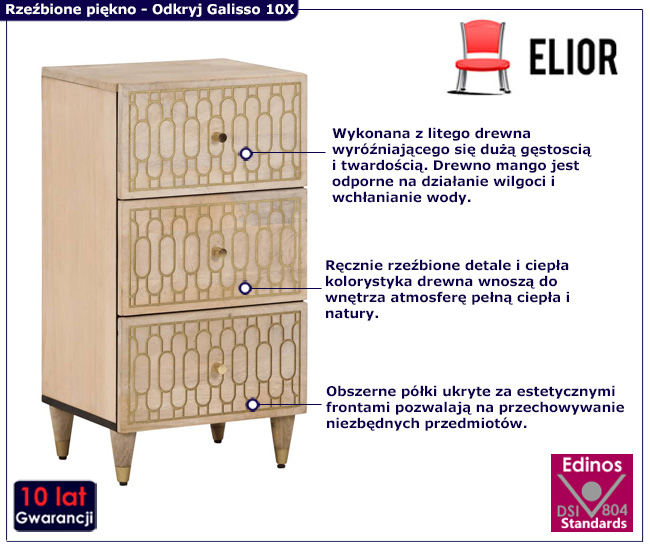 waska szfka z półkami Galisso 10X