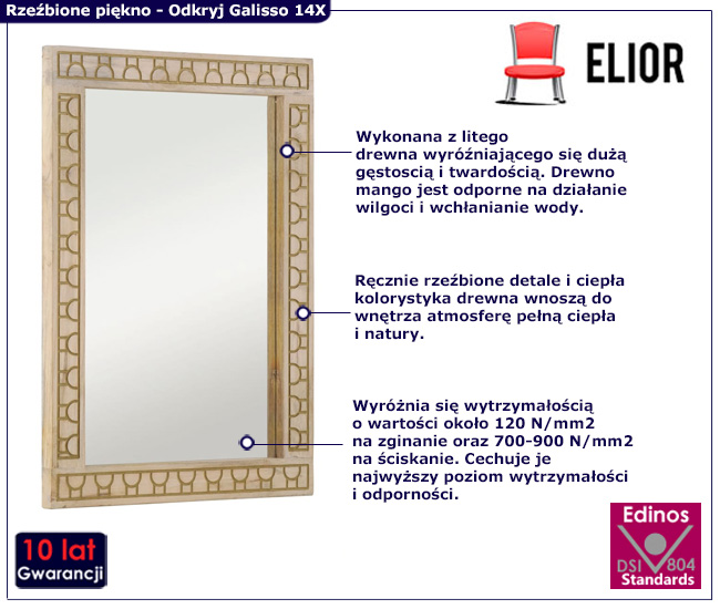 Lustro w rzezbionej ramie Nolen 14X