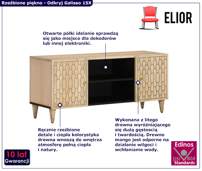 Długa komoda RTV pod telewizor Nolen 15X