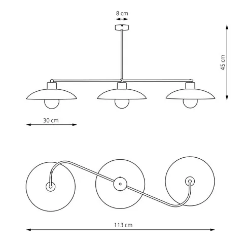 Wymiary lampy wiszącej D136 Barvix