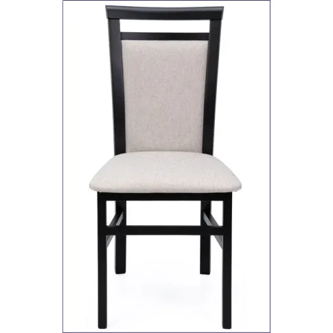 Czarne drewnaine krzesło do jadalni Mako 5X beż