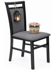 Klasyczne krzesło welurowe czarny + grafit - Syriusz w sklepie Edinos.pl