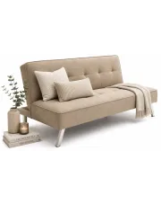 Beżowa sofa wypoczynkowa z funkcją spania  - Lagunna w sklepie Edinos.pl