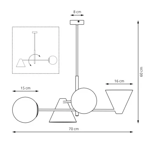 Wymiary lampy sufitowa Vilox