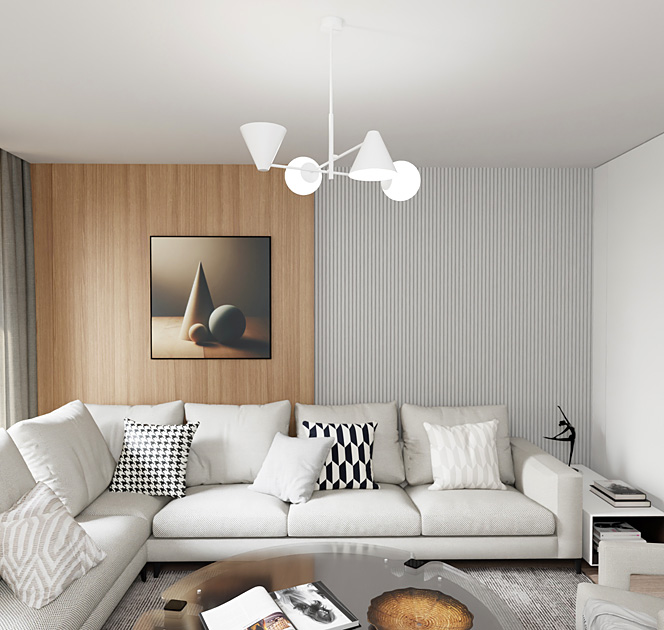 Nowoczesna biała lampa D140-Upin