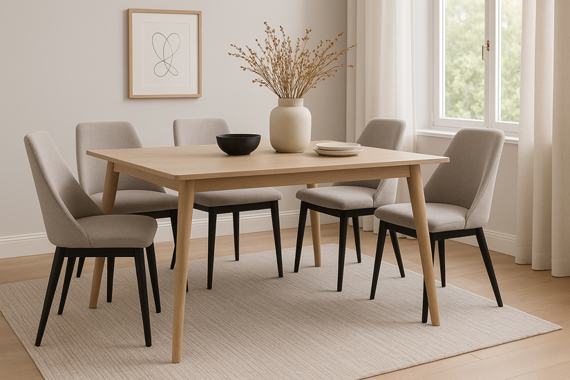 Drewniane beżowe krzesło welurowe Bonno 3X