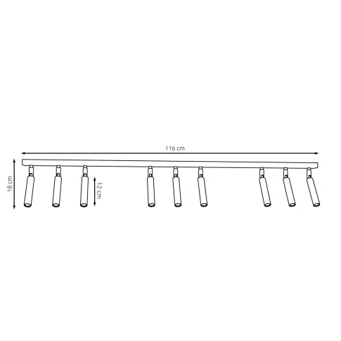 Wymiary lampy sufitowej D143-Nuro