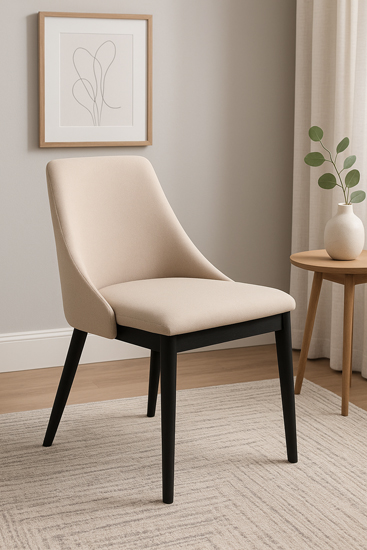 Drewniane beżowe krzesło welurowe Bonno 4X